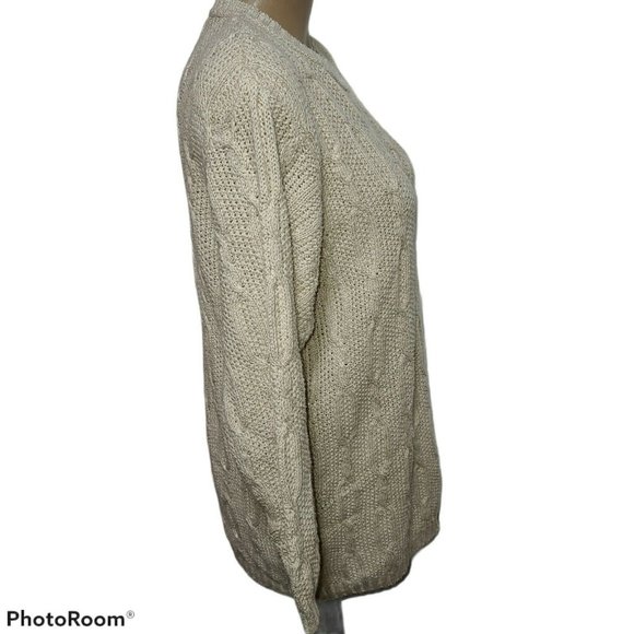 Talbots USA Oversized Sweater Linen Blend Beige - Picture 6 of 7